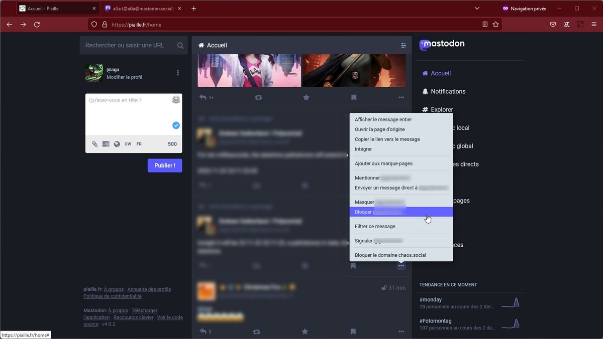 Bloque Mastodon