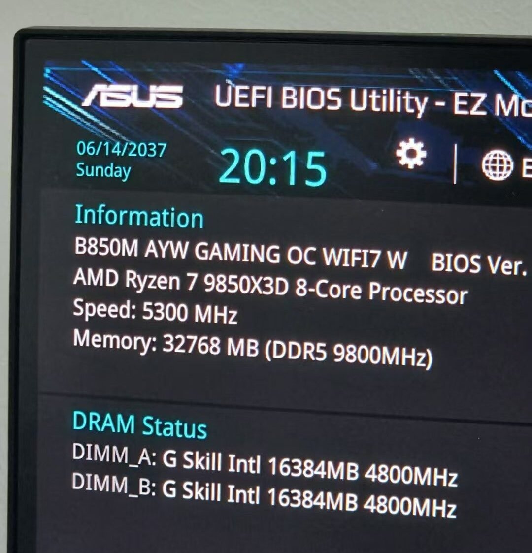 Un Ryzen 7 9850X3D avec 32 Go de DDR5-9800 ? Miam... ©VideoCardz