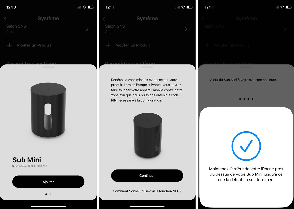 Test Sonos Sub Mini app install