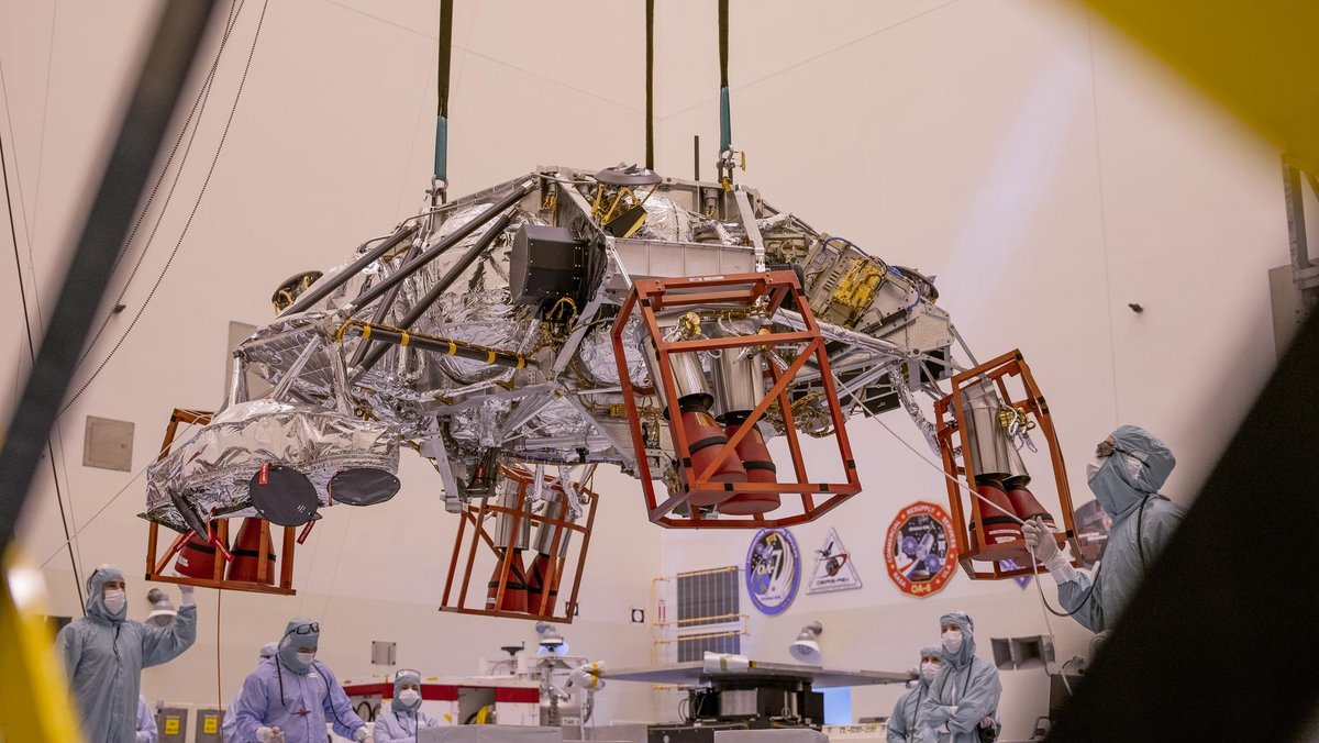 La "Skycrane" qui déposera le robot sur la surface de Mars. ©NASA JPL/Christian Mangano