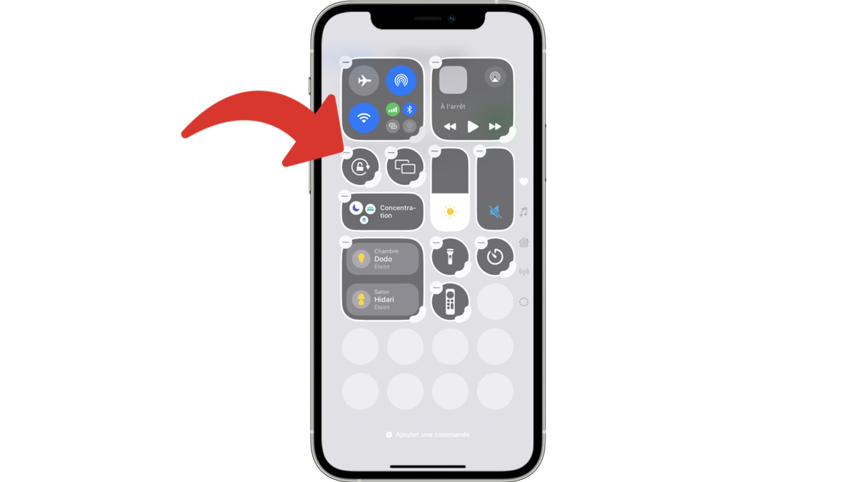 Retirer une commande pour personnaliser le Centre de contrôle dans iOS 18