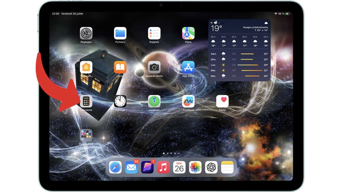 Ouvrir l'app Calculette d'iPadOS 18 © Clubic