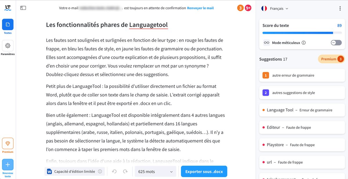 La fenêtre de saisie permet de taper le texte directement ou de le coller. Il est alors automatiquement corrigé, il est inutile de cliquer sur un bouton. © Clubic