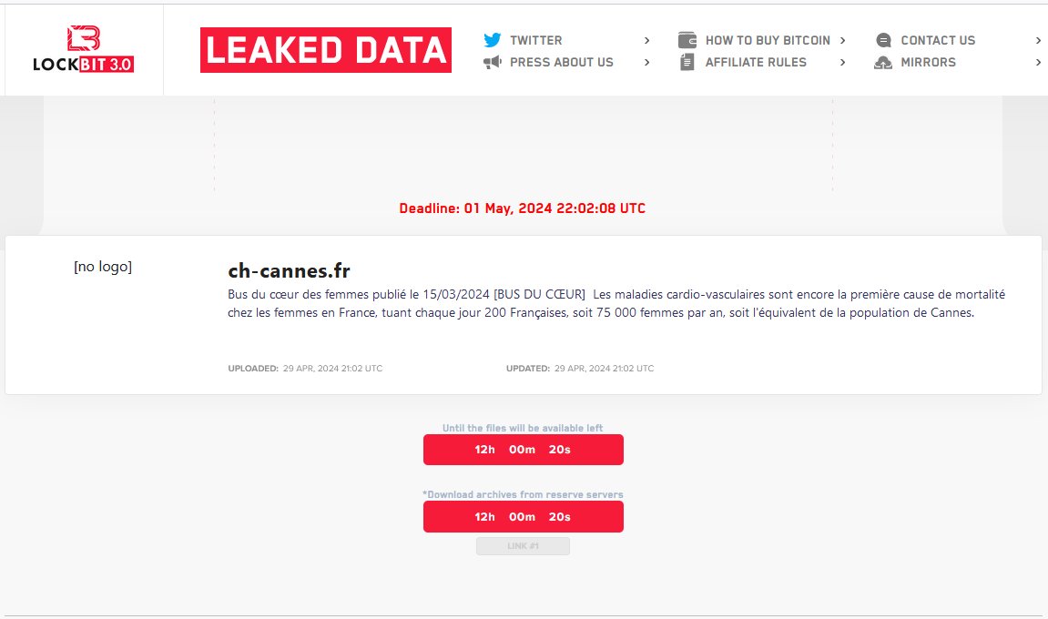  La page du groupe LockBit, menaçant de divulguer les informations © Bleeping Computer