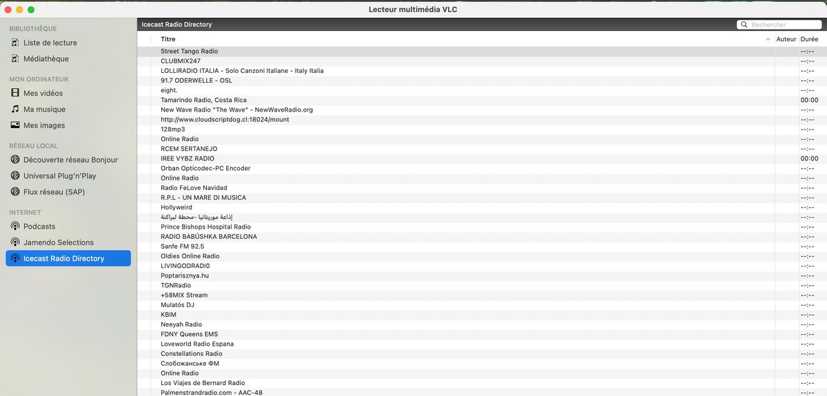 L'interface de la radio sur VLC © VLC