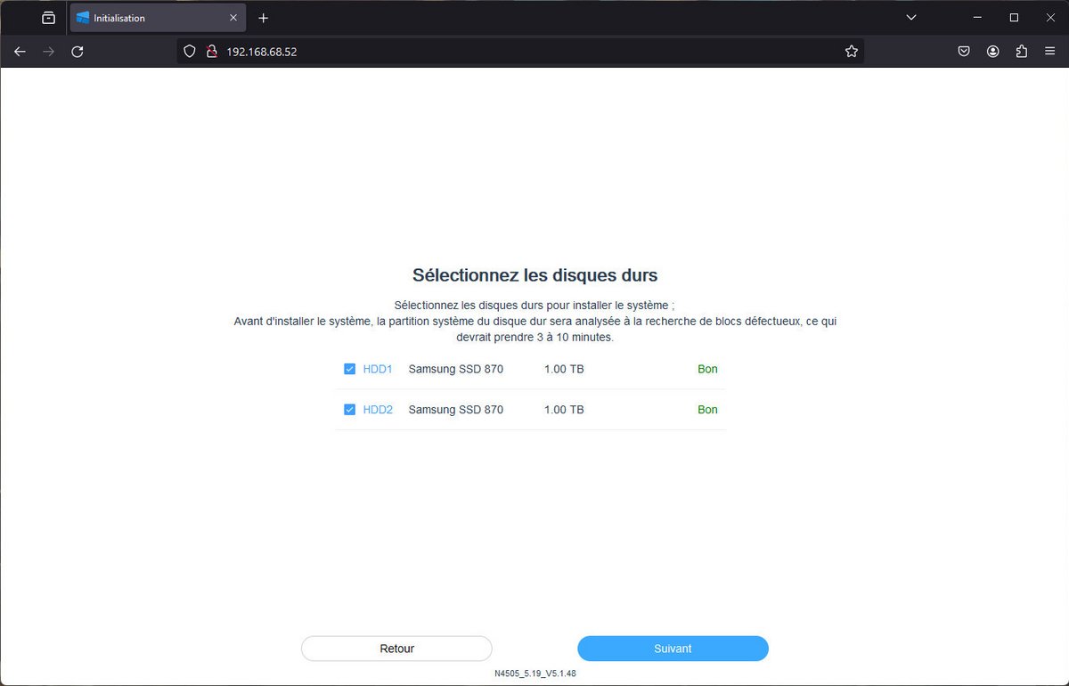 L'interface de configuration du NAS est un modèle de clarté © Nerces pour Clubic