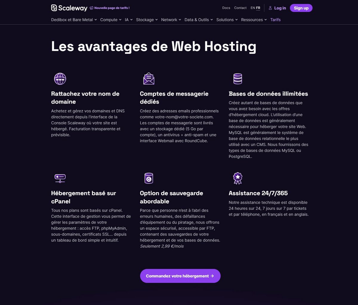 Une offre d'hébergement web complète et évolutive basée sur cPanel