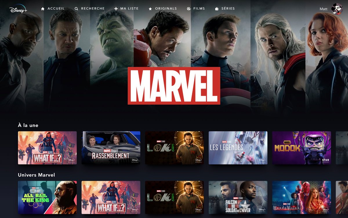 Disney+ - La section Marvel