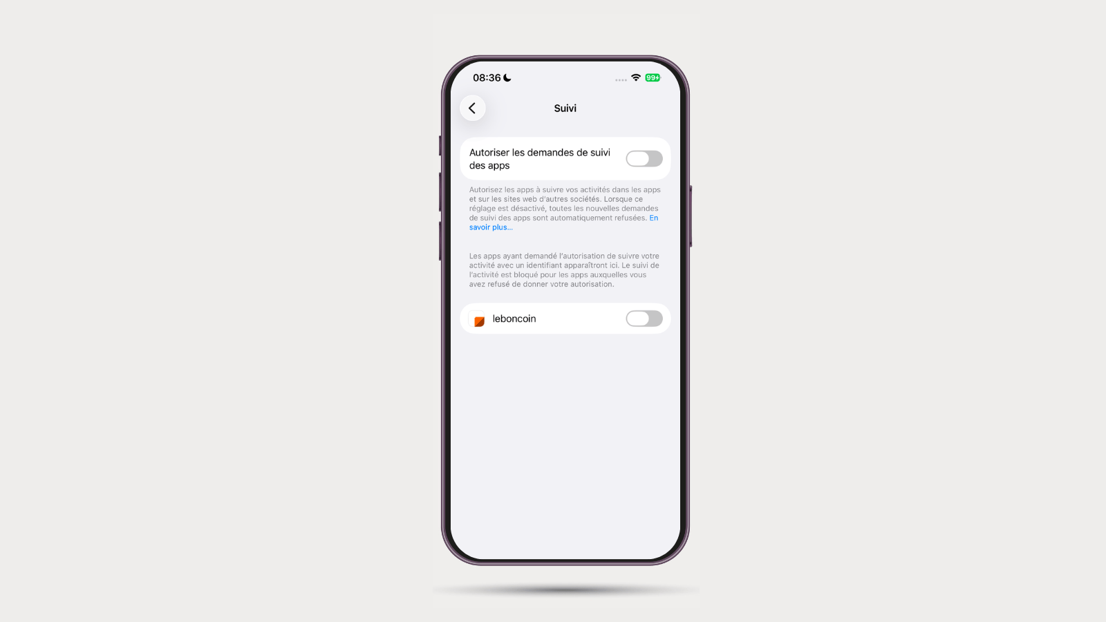 Suivi des apps (ATT), iOS © Naïm BADA