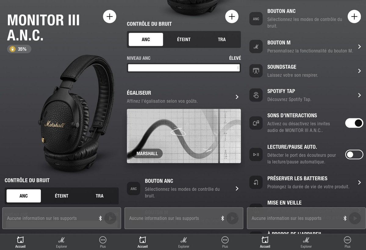 L'app dédiée n'est pas aussi riche que celle de Sony ou de JBL, mais celle-ci fait plus que l'essentiel  © Guillaume Fourcadier pour Clubic