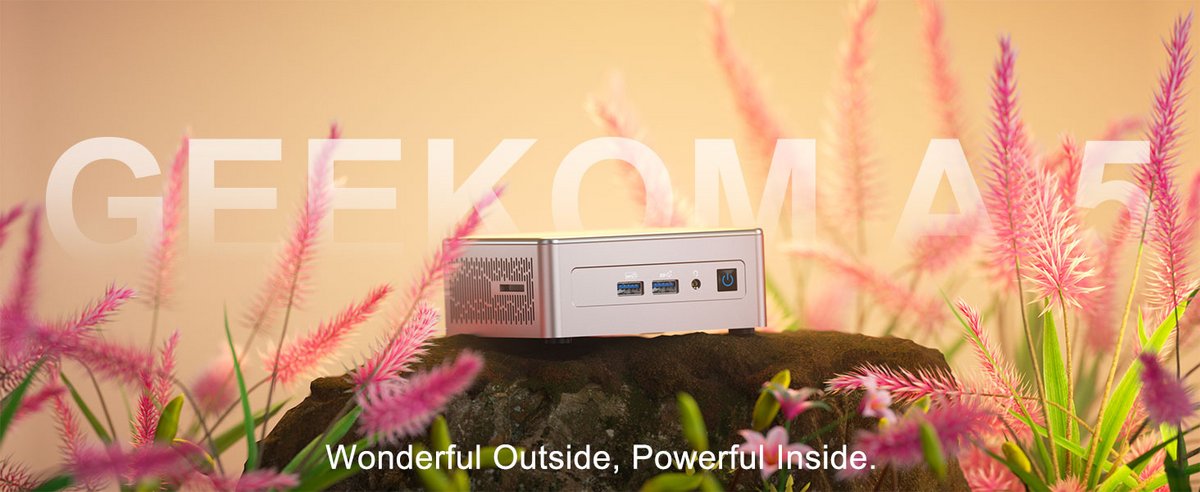 Avec 16 Go de RAM extensibles à 64 Go et un SSD M.2 NVMe jusqu'à 1 To, la configuration reste évolutive grâce aux slots SO-DIMM accessibles. ©Geekom