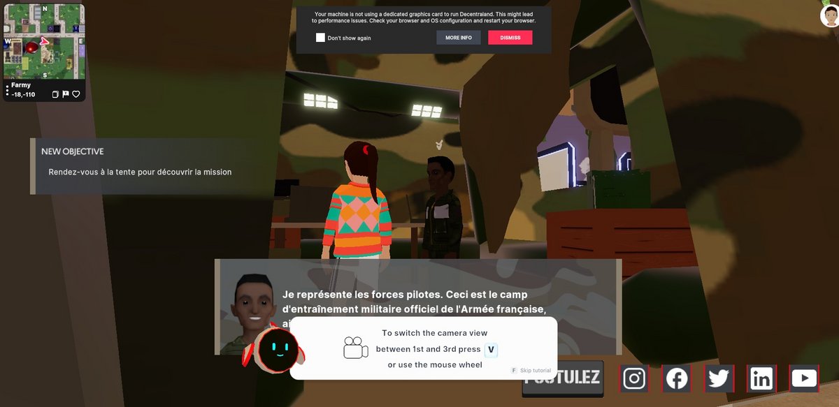 Bon, visuellement, l'espace du ministère dans Decentraland n'est pas exceptionnel © Clubic