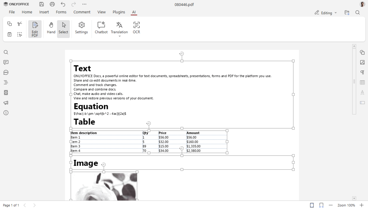 Outil OCR ©ONLYOFFICE