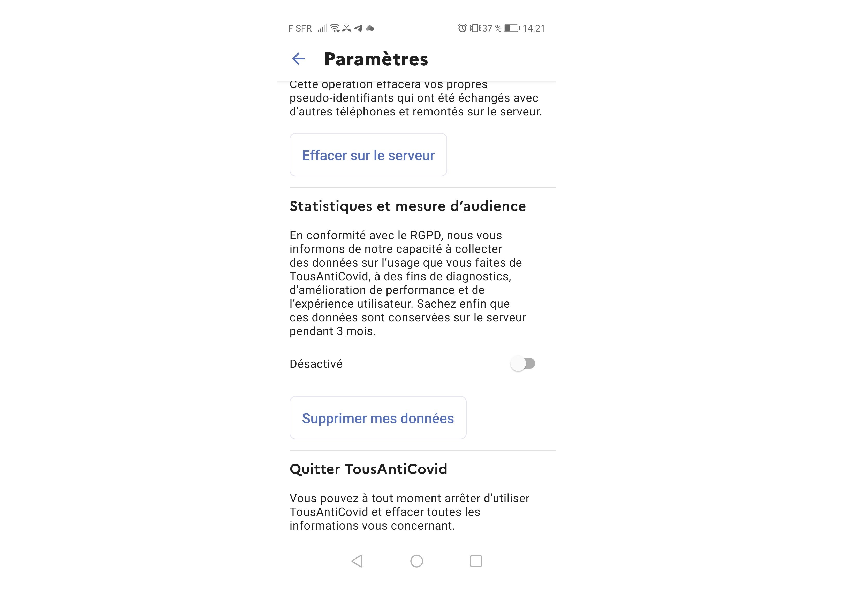 Mieux vaut désactiver l'option "Statistiques et mesure d'audience", selon les experts cyber (© Clubic)