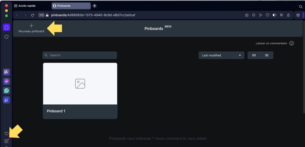 Testez les pinboards © Opera