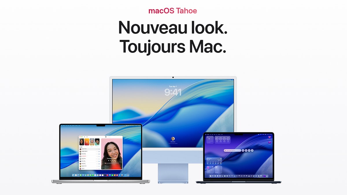 macOS Tahoe, lancé par Apple en 2025 pour les Mac, apporte un design repensé, l’intégration d’Apple Intelligence et l’arrivée de l’app Téléphone - © Apple
