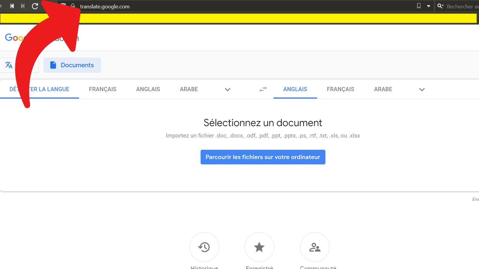 Google Traduction traduire un document