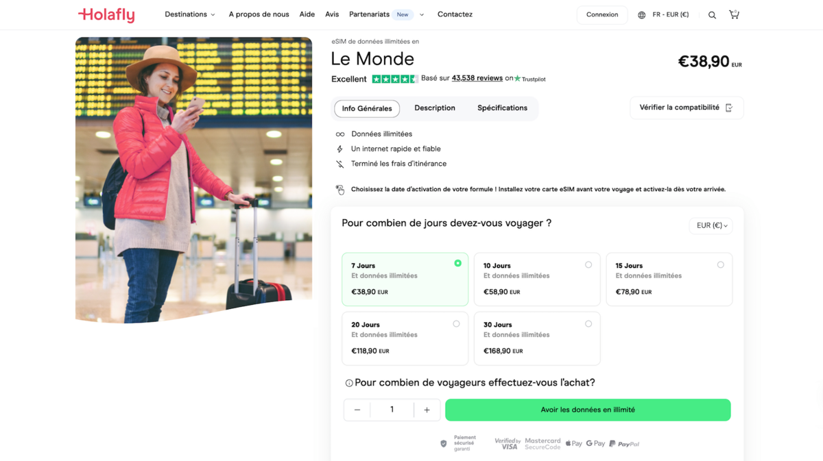 Comment souscrire à une eSIM Holafly ?