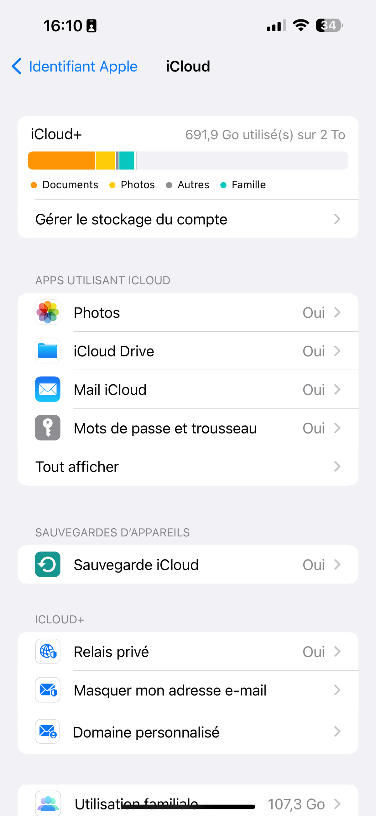 Sauvegarde iPhone iCloud