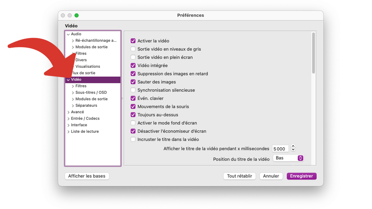 Accéder aux réglages de la vidéo © Clubic