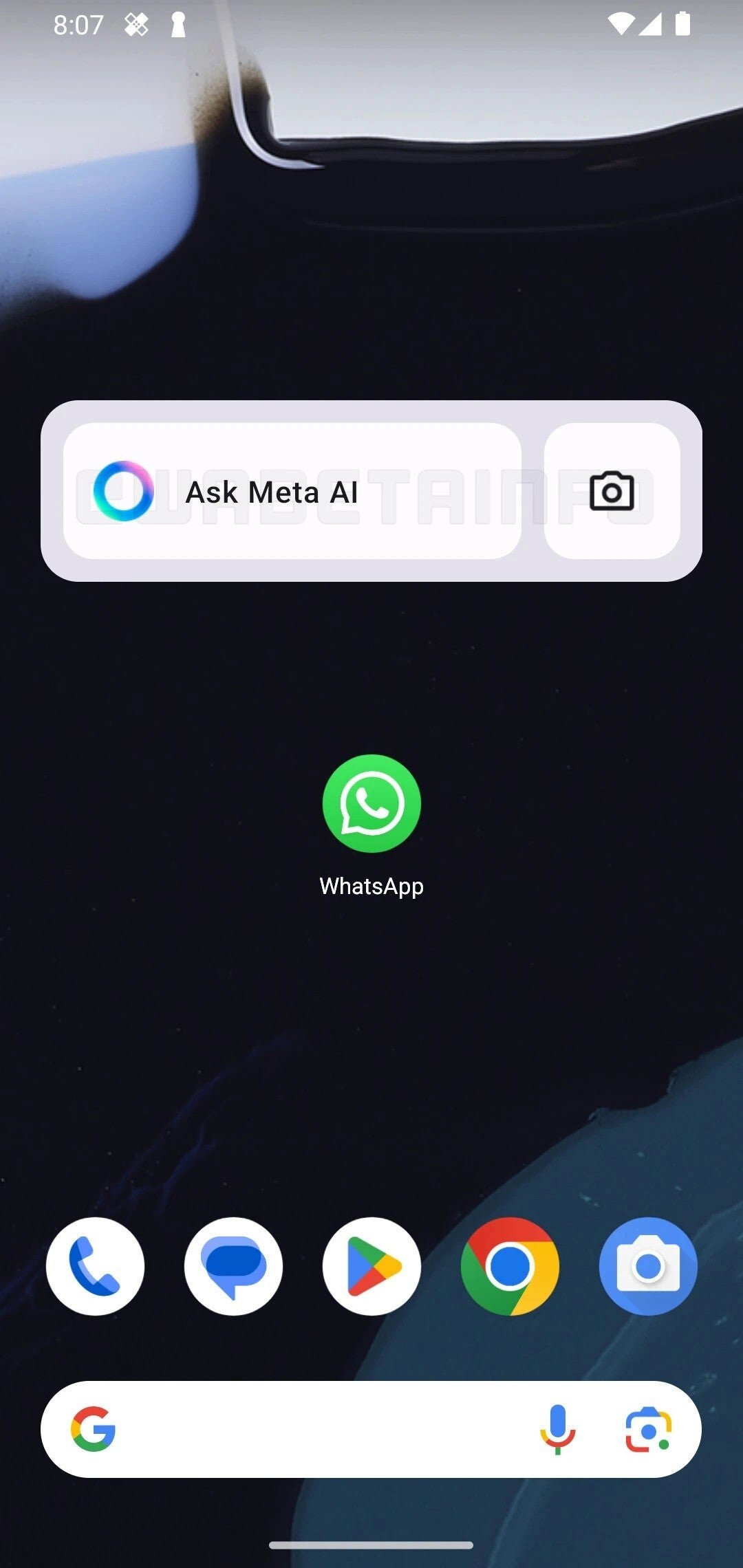 Le widget Meta AI de WhatsApp en image © WABetaInfo