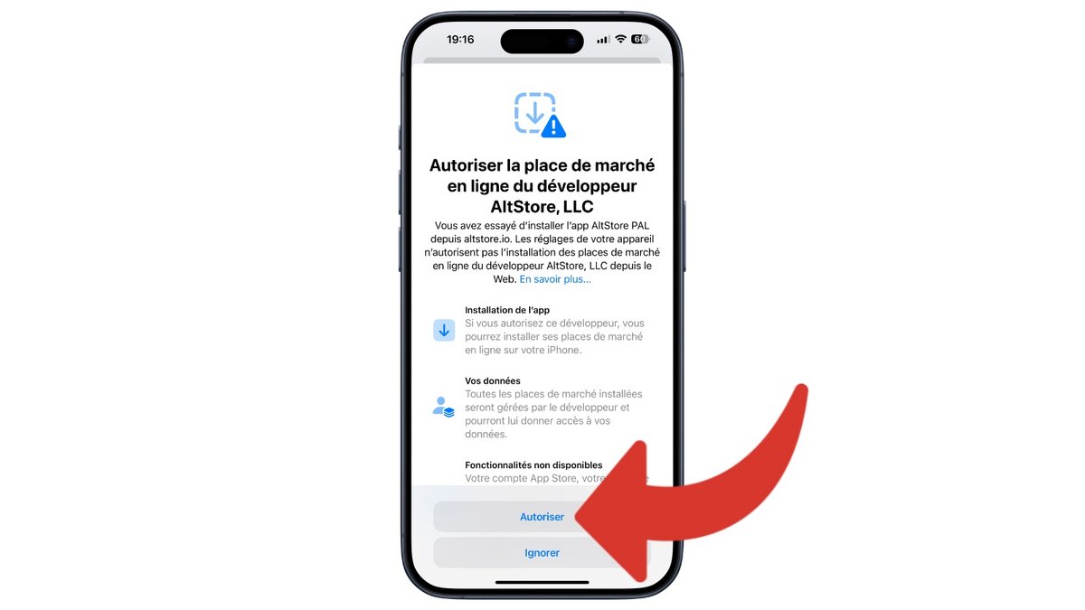 Autorisez l'installation d'AltStore © Mathieu Grumiaux pour Clubic