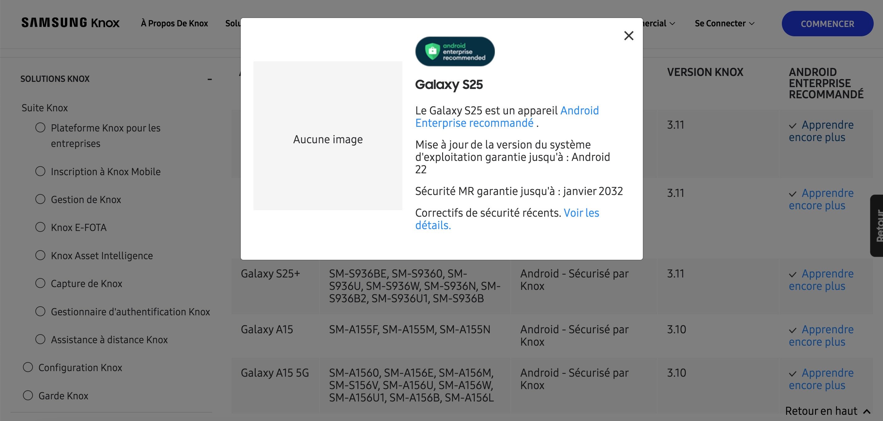 La durée du support allongée pour certains Samsung s25. ©Samsung