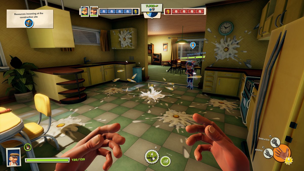 En pleine action dans Neighbors: Suburban Warfare, où une cuisine est transformée en champ de bataille chaotique. - © Neighbors: Suburban Warfare