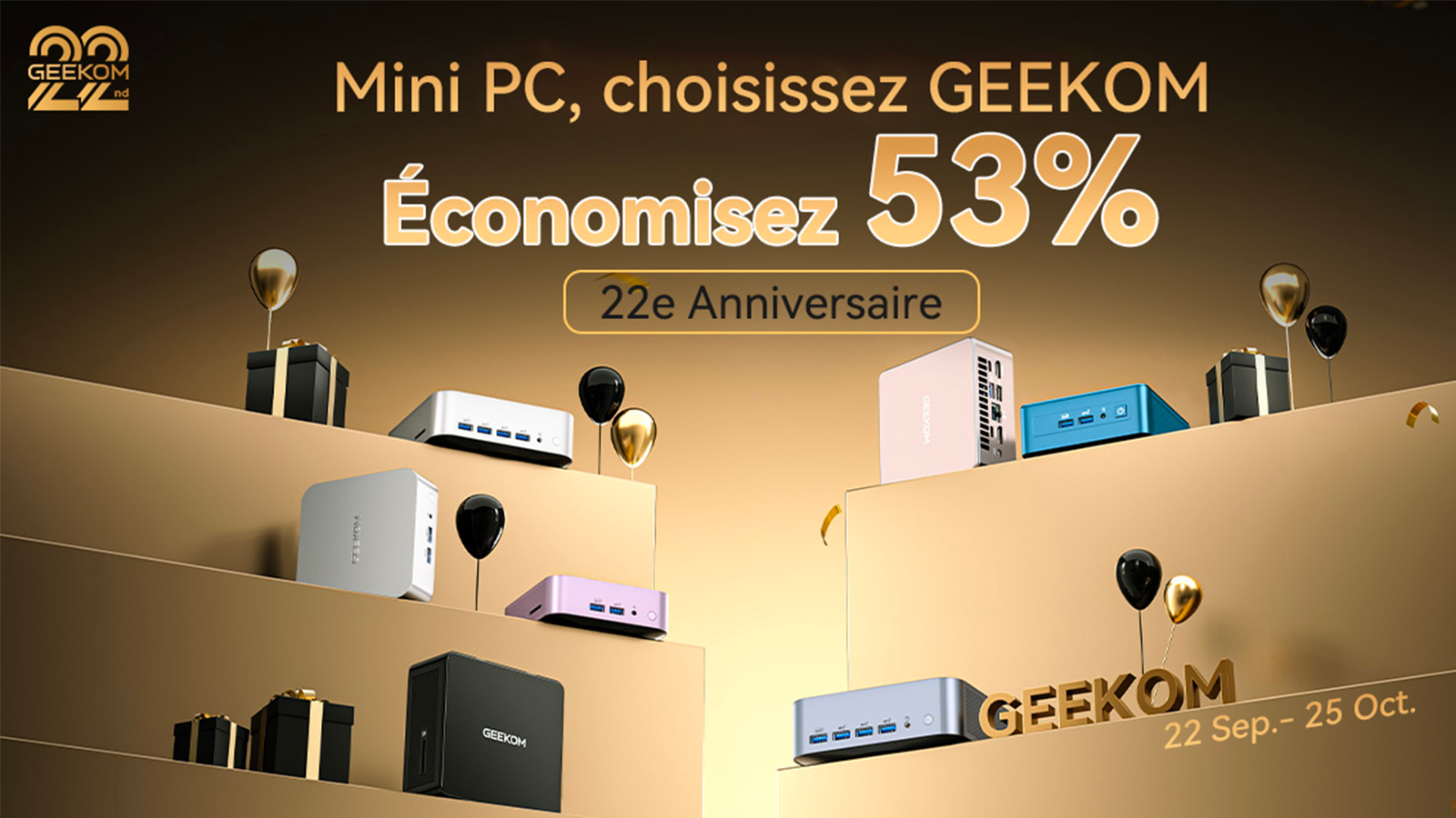 Pour ses 22 ans, GEEKOM propose son mini-PC IT15 à prix réduit : puissance, compacité et fiabilité réunies en un seul code promo ©Geekom