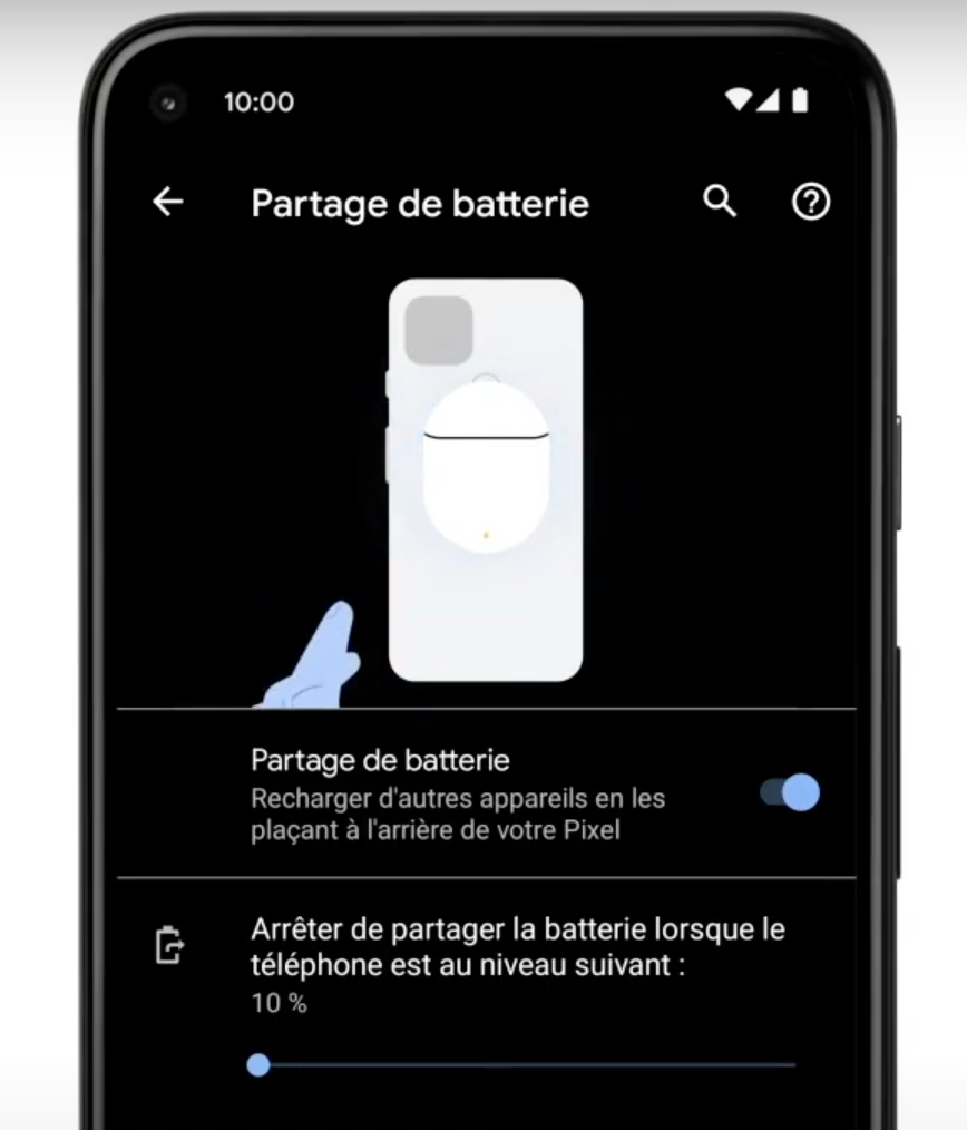 pixel 5 partage batterie