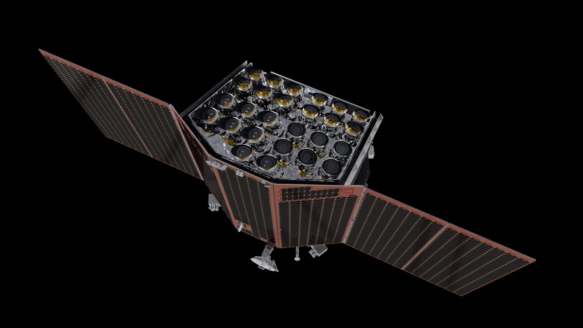 Vue d'artiste de la mission Plato de l'ESA et ses 26 "petits" télescopes. Crédits ESA/ATG Medialab