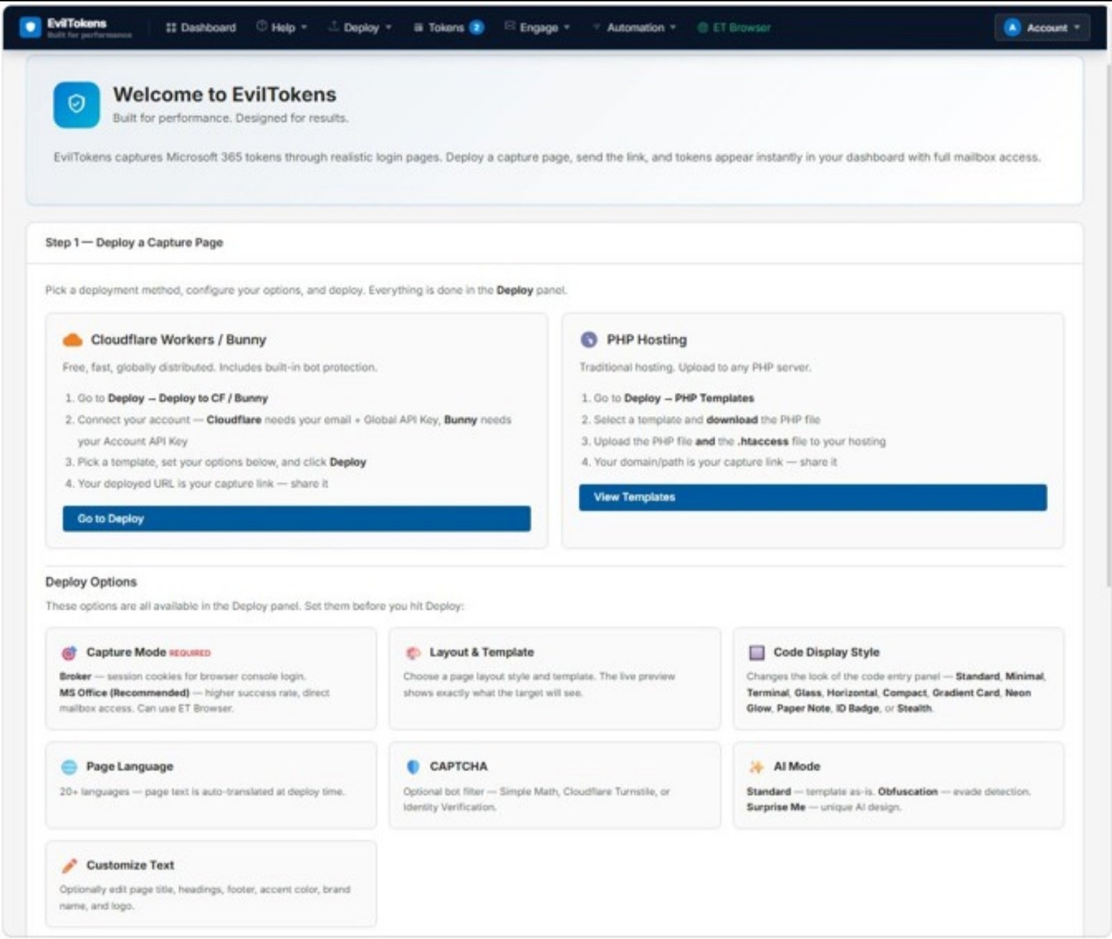 Une fois connecté, l'abonné choisissait l'un des 44 thèmes de leurres proposés, de la fausse facture à l'appel d'offres, et pouvait confier la rédaction de l'e-mail à un assistant d'intelligence artificielle, avec un message adapté au poste du destinataire - ©Microsoft