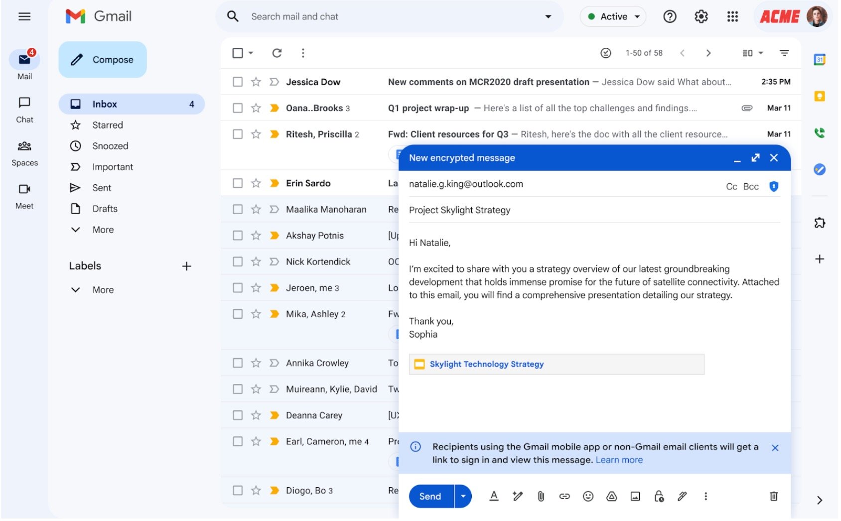 Chiffrez vos messages dans Gmail. ©Google