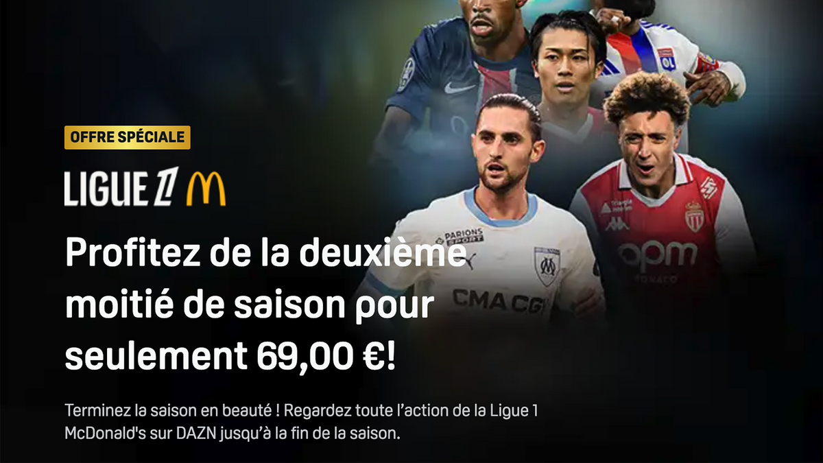 Le Pass mi-saison de DAZN à 69 € © DAZN