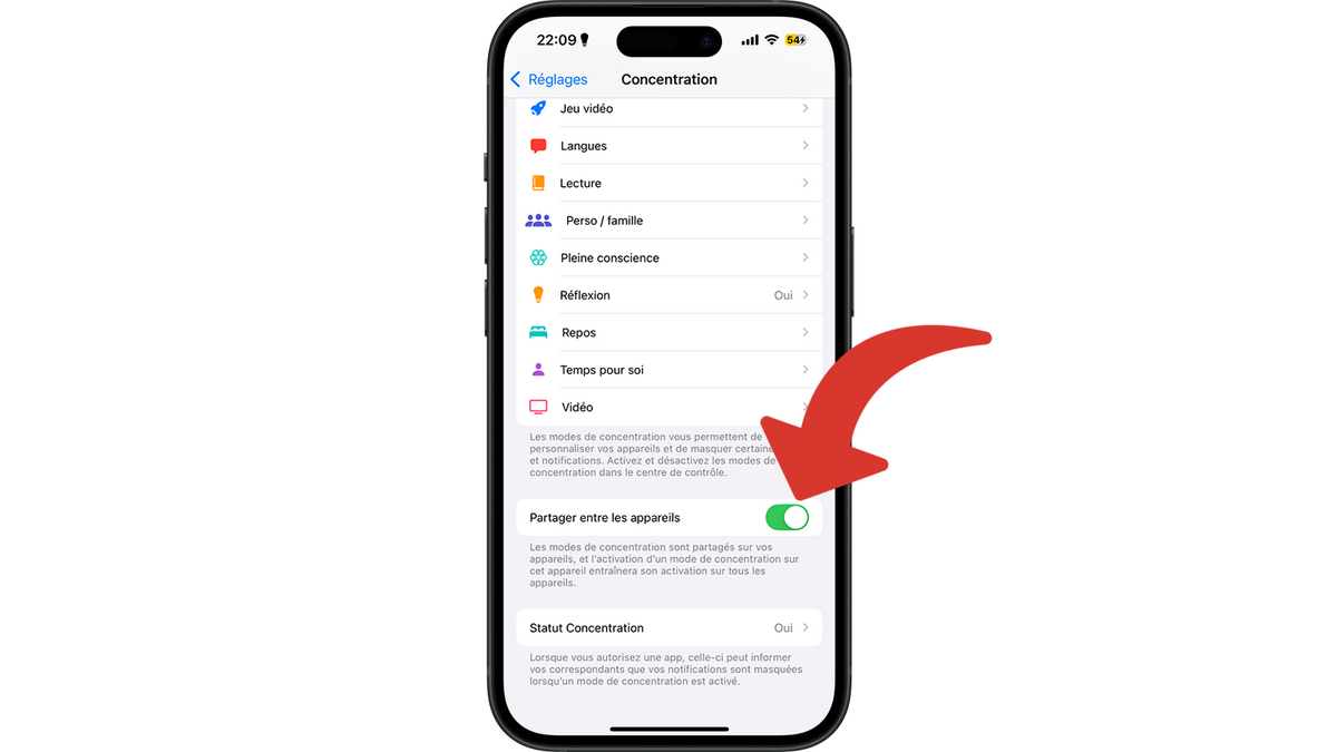 Partager entre les appareils les modes de concentration © Clubic