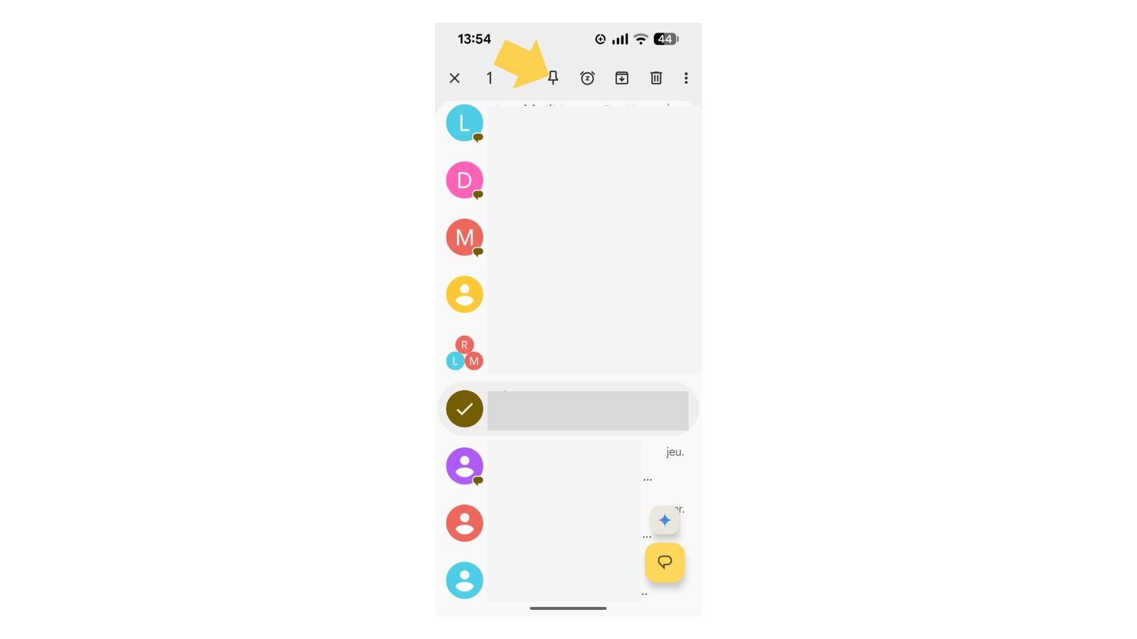 Épinglez vos discussions. ©Google