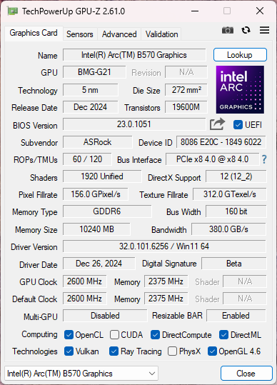 Avant de conclure cet état des lieux avec GPU-Z © Nerces pour Clubic