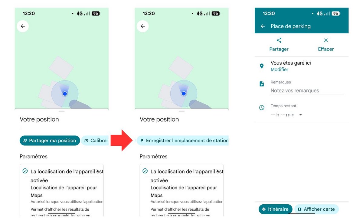 Enregistrez votre place de stationnement. ©Google