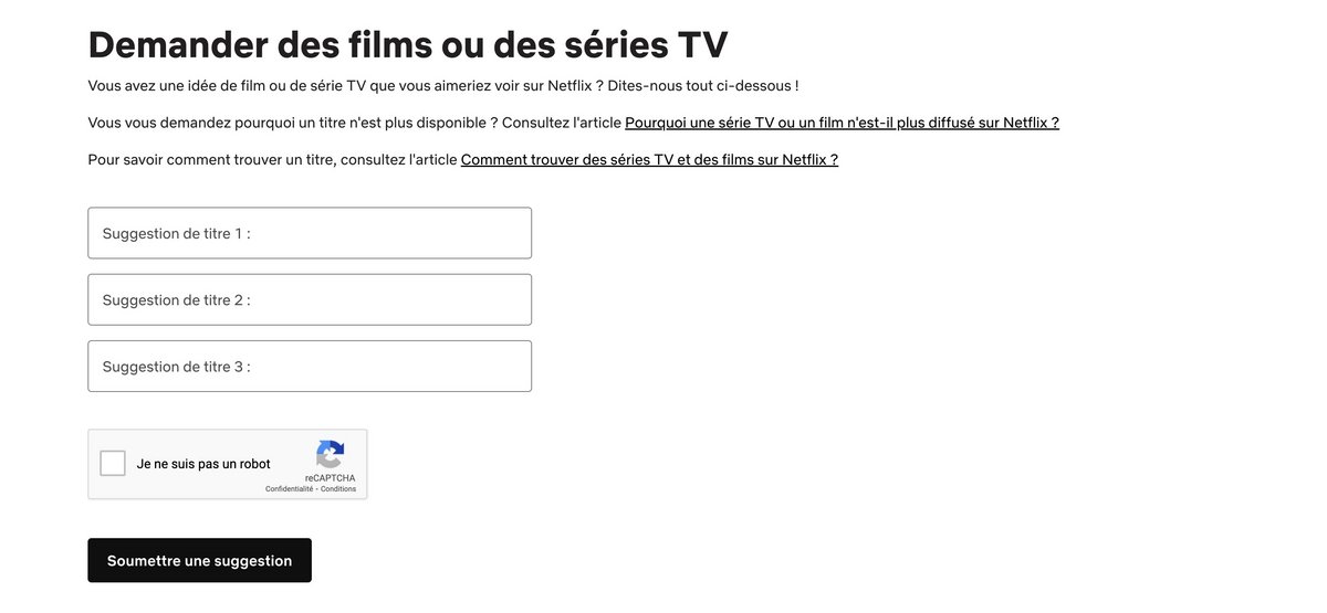 Proposez des titres à Netflix © Netflix