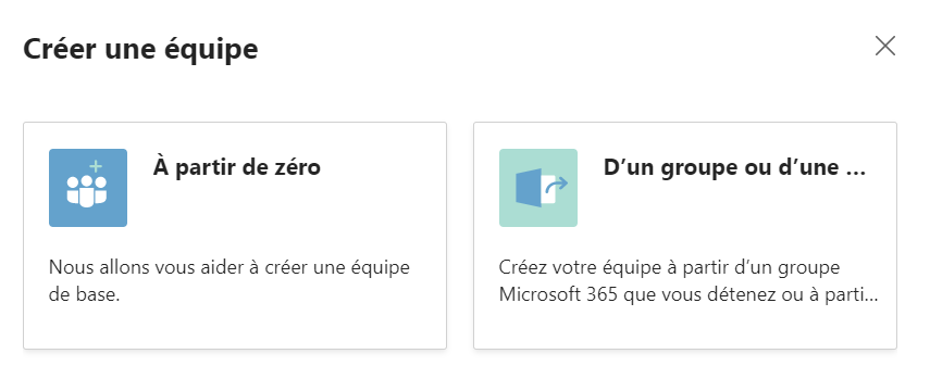 Microsoft Teams  équipe créée