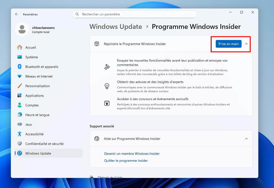 Inscrivez-vous au programme Insider à l'aide de votre compte Microsoft, et sélectionnez le canal Release Preview. © Clubic