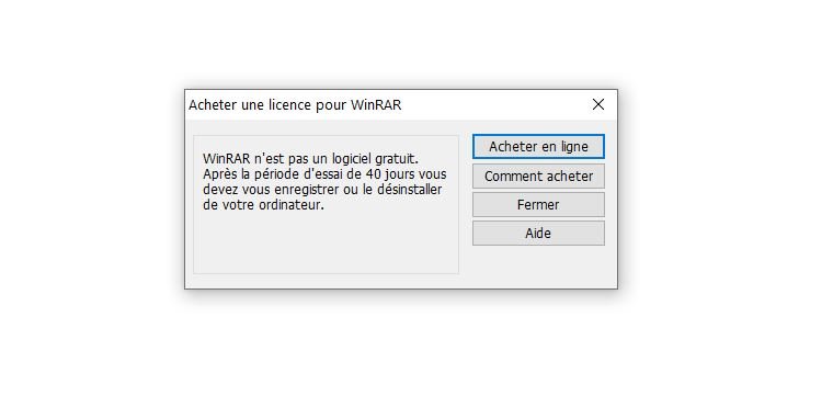 À défaut de le payer, pensez à mettre WinRAR à jour © WinRAR