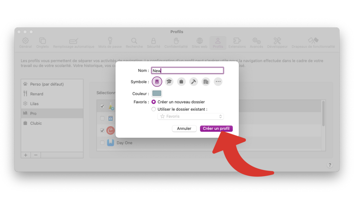Ajouter nouveau profil Safari sur Mac © Clubic