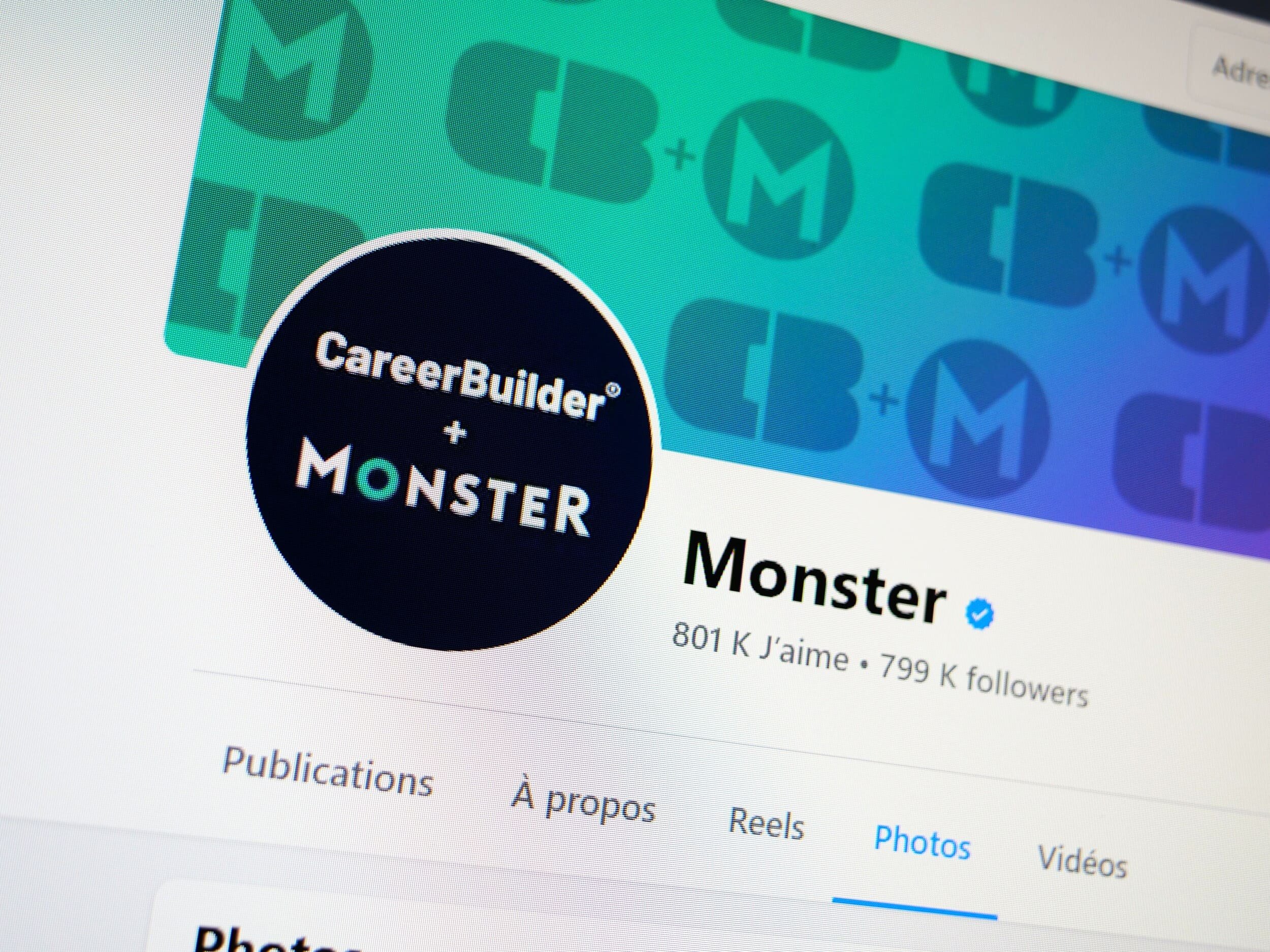 Capture d'écran de la page Facebook de Monster CareerBuilder © Alexandre Boero / Clubic