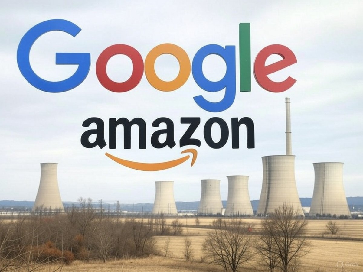 Google et Amazon renforcent leur engagement pour le nucléaire © Grok, pour Clubic