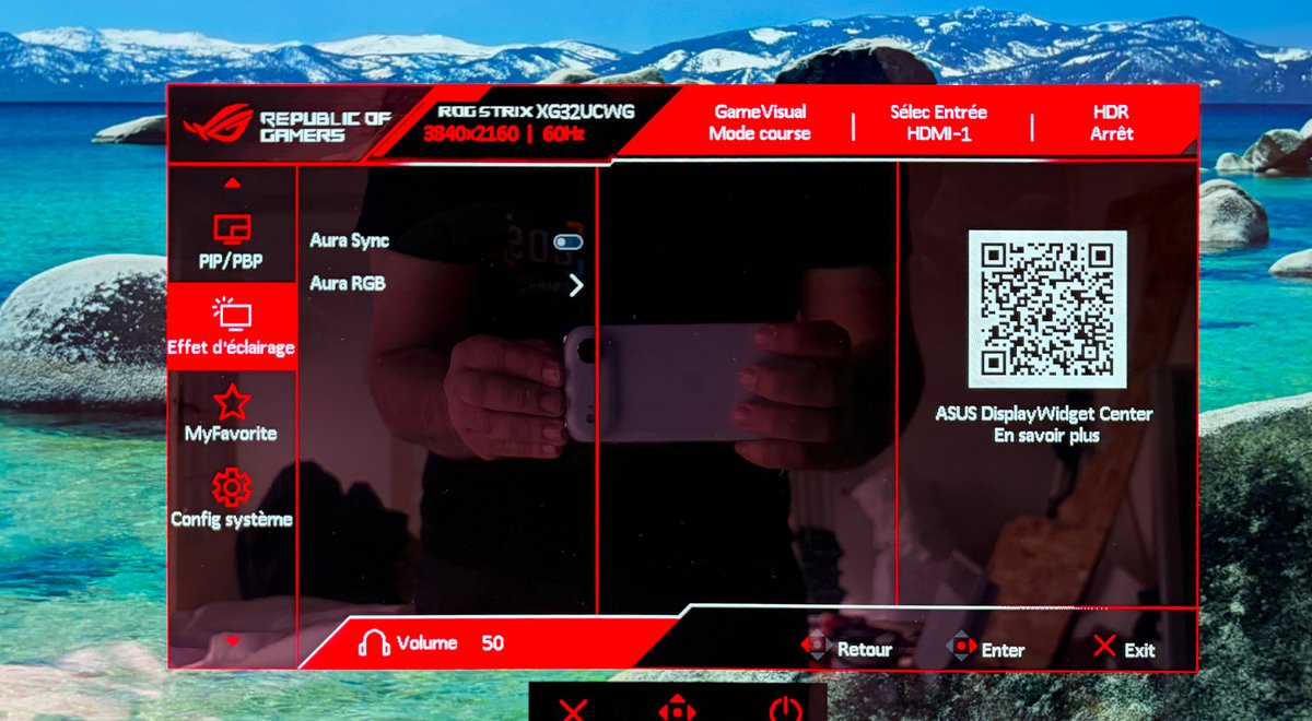 L'écran se synchronise avec vos autres appareils ROG. ©Charles Gouin-Peyrot pour Clubic