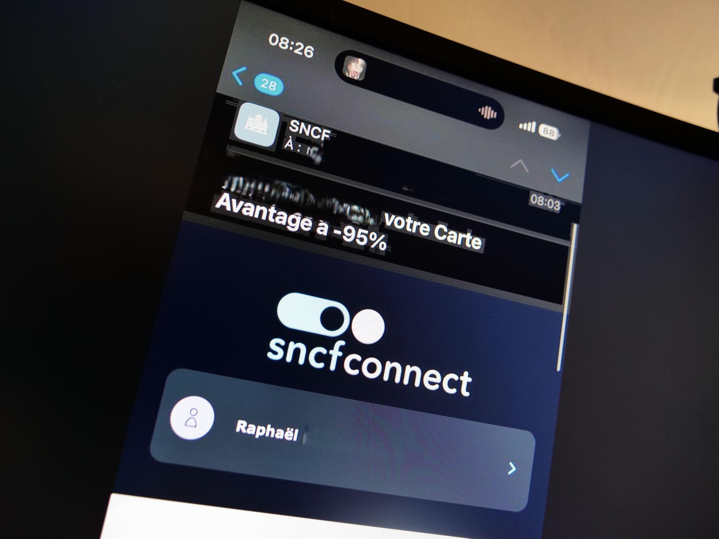 Voici un exemple de mail de phishing SNCF Connect, dont il faut se méfier. © SNCF / Alexandre Boero / Clubic