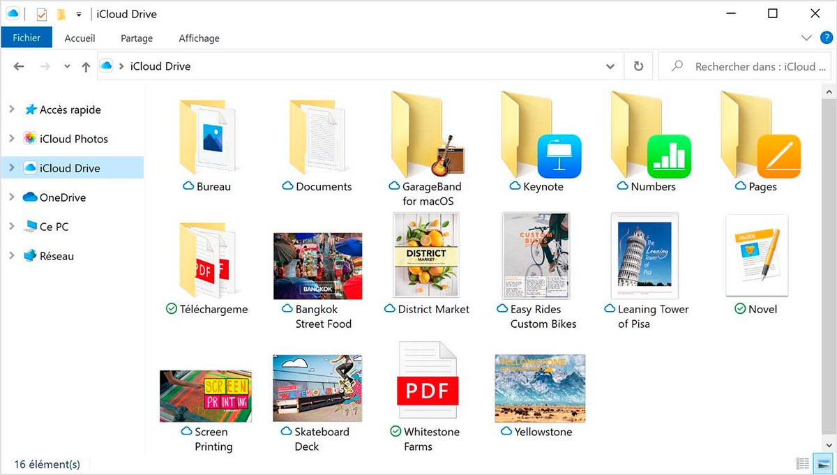 iCloud Drive - Dossier PC © Apple