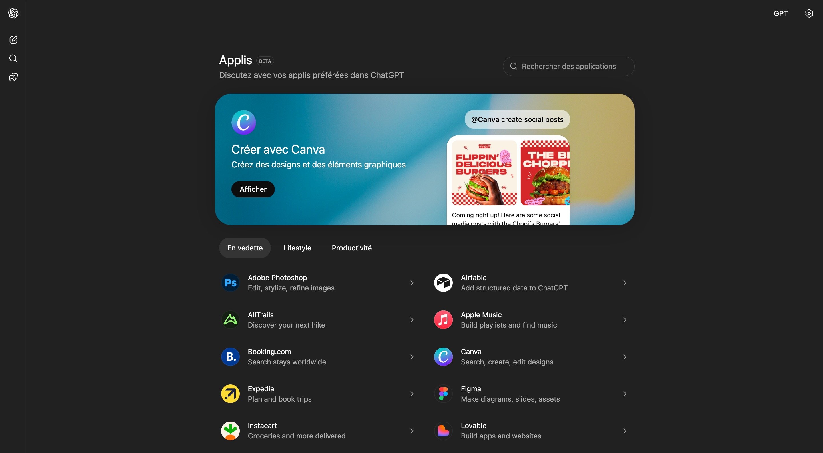 Connectez vos applis favorites à ChatGPT. ©OpenAI