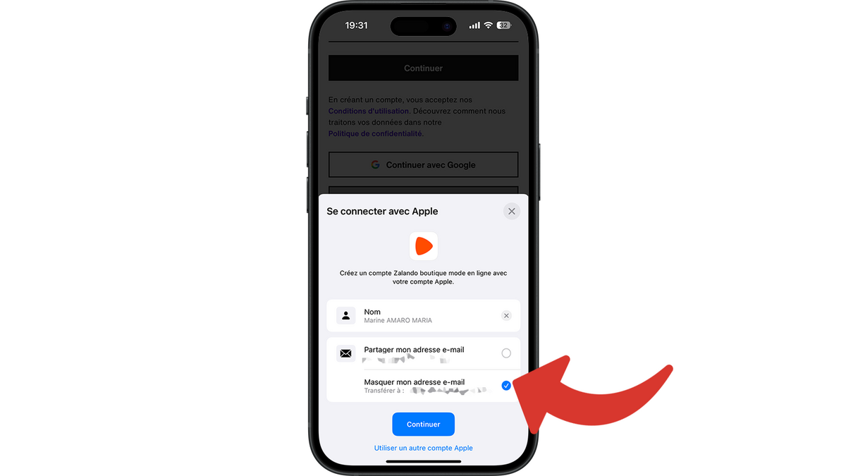 Masquer son adresse e-mail grâce à la connexion avec Apple © Clubic